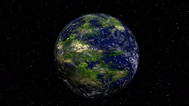Exoplaneta. Planeta terrestre na zona das fechaduras douradas. 3d. Animação. — Vídeo de Stock