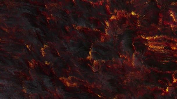 Vörös törpe. Tüzes háttér. Pokoli sötét szerkezet. Termonukleáris környezet mágneses mezőkben. Varázslatos absztrakció. Hurok. — Stock videók