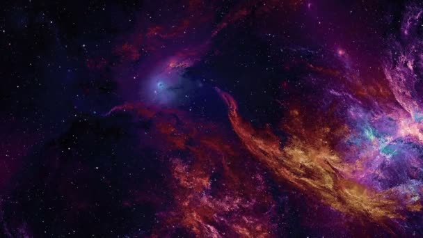 Sterrenhopen. Nevels. Onregelmatige sterrenstelsels. De schoonheid van het universum. Abstractie. 3d. Lijn. — Stockvideo