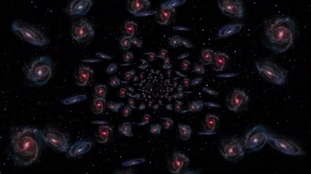 Galáxias no Universo. Voo através de aglomerados estelares. — Vídeo de Stock
