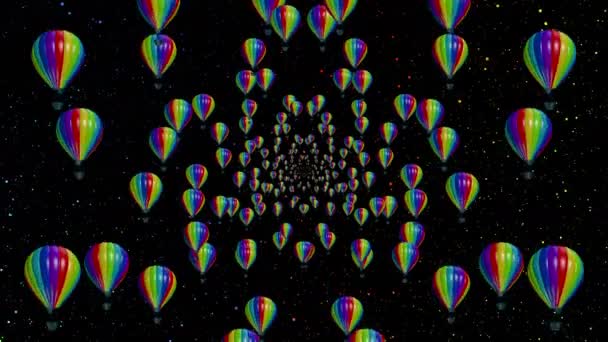 Μπαλόνια. Πτήση μέσα από πολλά μπαλόνια. — Αρχείο Βίντεο