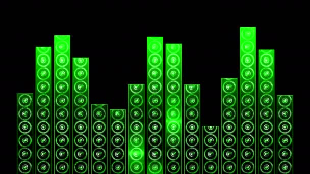 Altavoces en la estructura del ecualizador. Fondo musical. — Vídeos de Stock