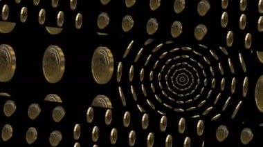 Altın sikkeler sanatta kullanılıyor. 3d arkaplan.