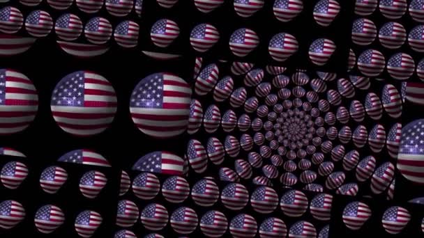 美国国旗散落在艺术中.动态背景. — 图库视频影像