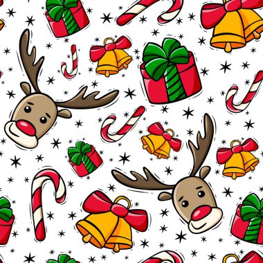 Elle çizilmiş Noel desensiz karalama tarzında.