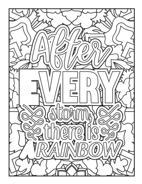 Motivational Quotes Coloring Page Inspirational Quotes Coloring Page Affirmative Quotes — Stock Vector