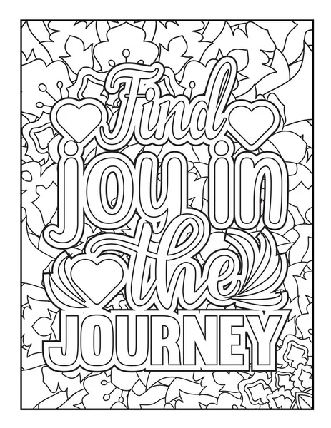 Motivational Quotes Coloring Page Inspirational Quotes Coloring Page Affirmative Quotes — Stock Vector