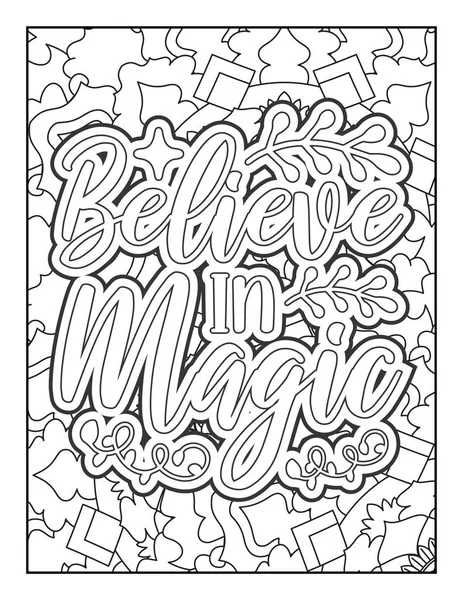 Motivational Quotes Coloring Page Inspirational Quotes Coloring Page Affirmative Quotes — Stock Vector