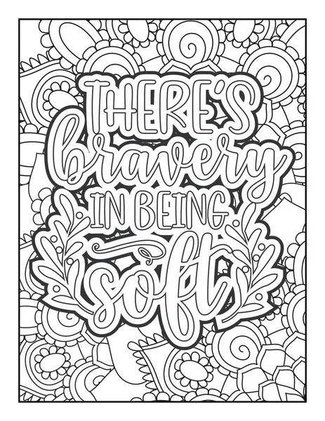 Motivational Quotes Coloring Page Inspirational Quotes Coloring Page Affirmative Quotes — Stock Vector