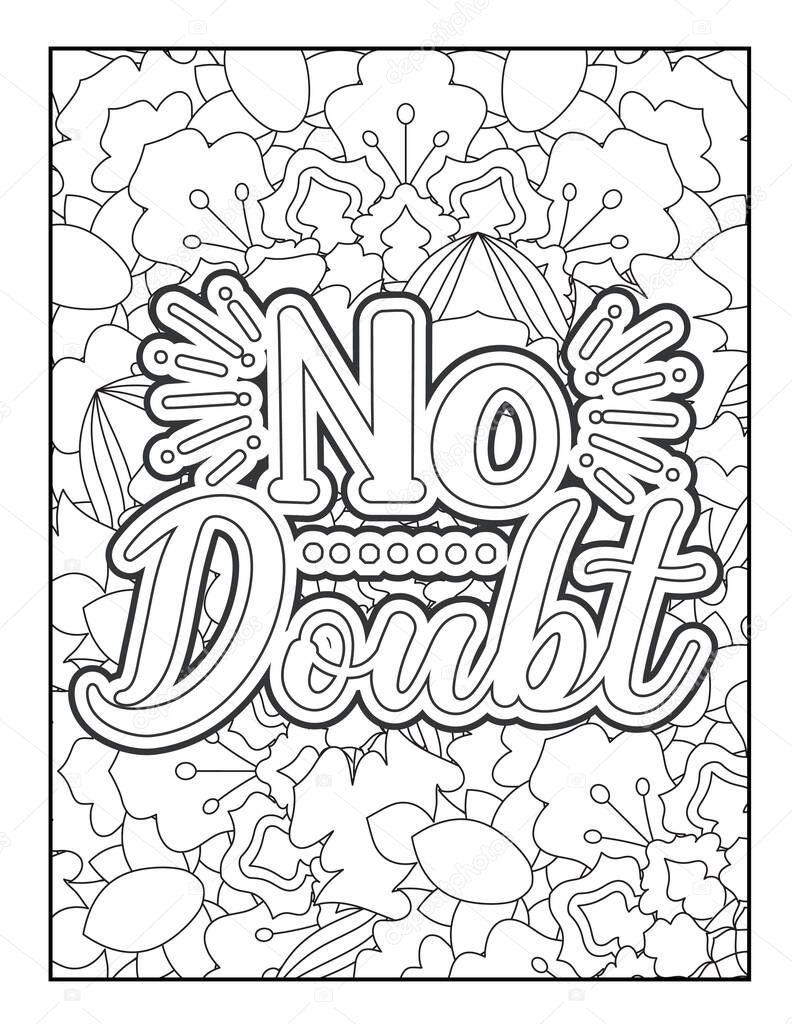 Motivational quotes coloring page. Inspirational quotes coloring page. Affirmative quotes coloring page. Positive quotes coloring page. Good vibes. Coloring book for adults. Motivational swear word coloring page.