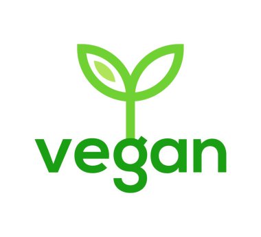 Vegan logo vektör tasarım şablonu