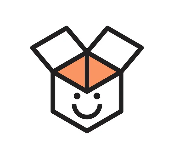 Happy Box Logo Vektor Design Mall — Stock vektor