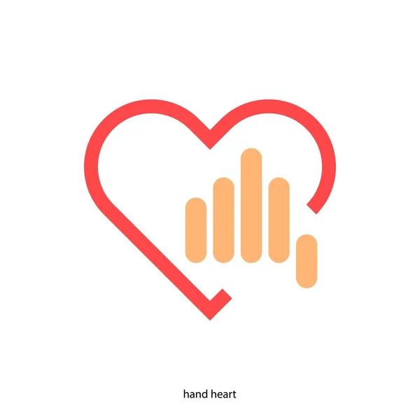 Hand Heart Logo Vector Design Template — Stock Vector