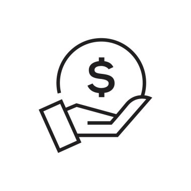 Bozuk para vektör ikonu dizayn şablonu ile el