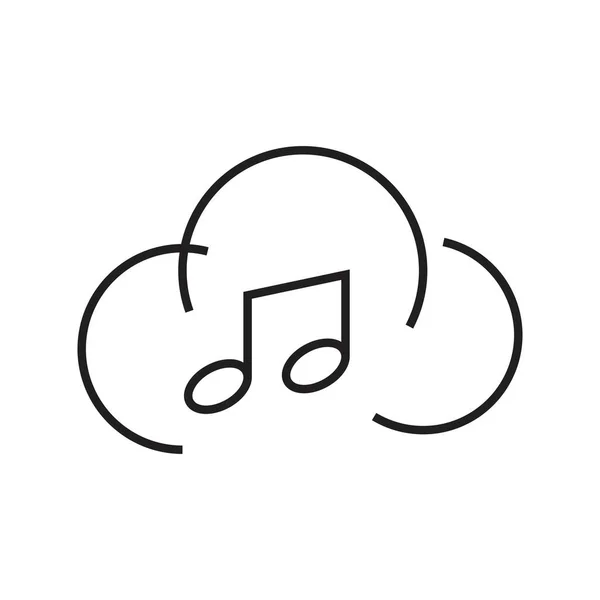 Music Cloud Vector Icon Design Template — Stock Vector