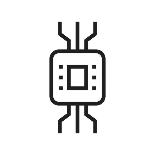 Elektronisk Chip Vektor Ikon Design Mall — Stock vektor