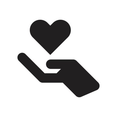 el ele tutuşan kalp ikonu vektör işareti tasarımı