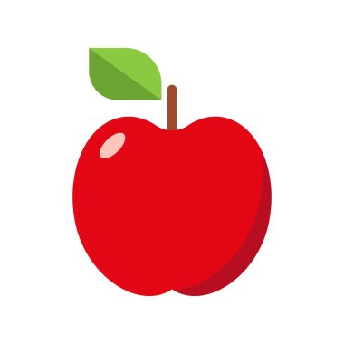 kırmızı elma düz clipart vektör çizimi