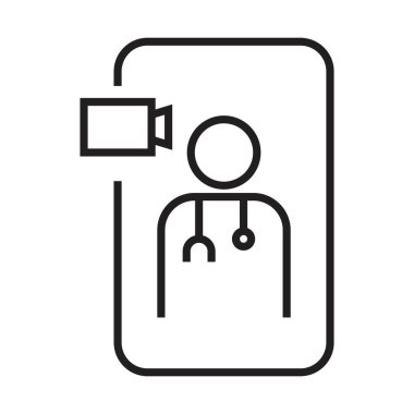 çevrimiçi doktor simgesi vektör tasarımı