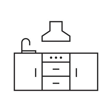 Mutfak mobilyası ikon vektör tasarımı