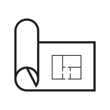 mimari planı simge vektör işaret tasarımı