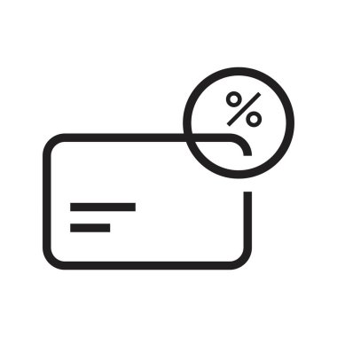 Kredi kartı indirimi simge vektör tasarımı