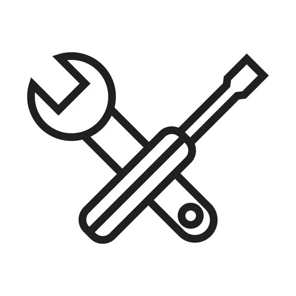 Schraubenschlüssel Und Schraubenzieher Symbol Vektorzeichen Design — Stockvektor