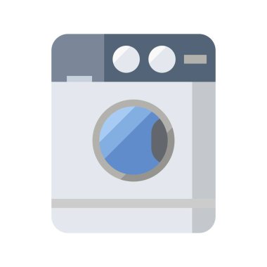 çamaşır makinesi düz clipart vektör çizimi