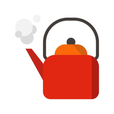 Mutfak çaydanlığı düz clipart vektör çizimi