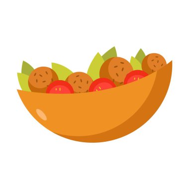 falafel sandviç düz clipart vektör çizimi