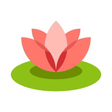 Lotus çiçeği düz clipart vektör çizimi