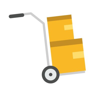 Kutuları olan tramvay düz clipart vektör çizimi