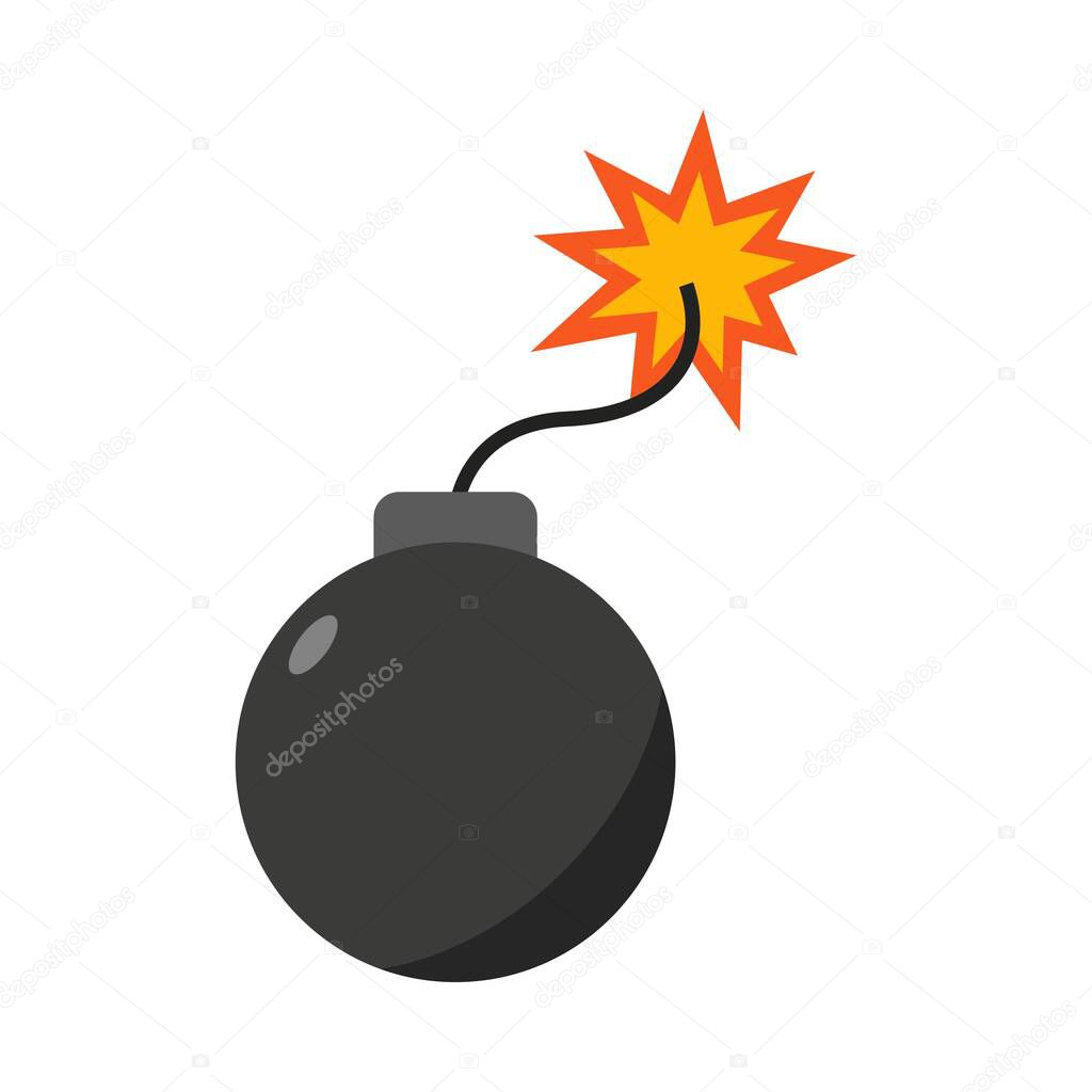 Bomb flat clipart vector illustration
