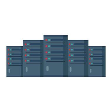 veri merkezi düz clipart vektör çizimi