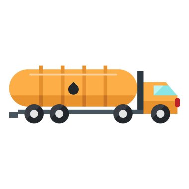 petrol kamyonu düz clipart vektör çizimi