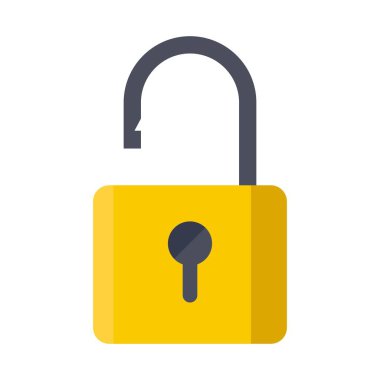 Kilit düz Clipart vektör resimlemesini aç