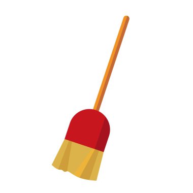 Süpürge düz clipart vektör çizimi