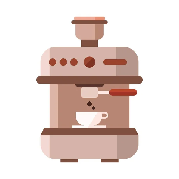 Espresso Machine Platte Clipart Vector Illustratie — Stockvector