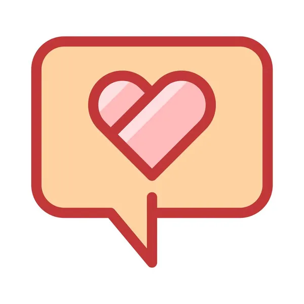 Love Message Flat Clipart Vector Illustration — Stock Vector