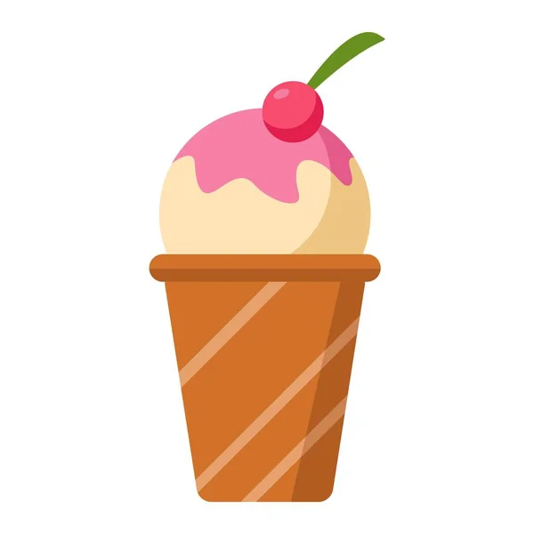 Ice Cream Flat Clipart Vector Illustration — Stock Vector