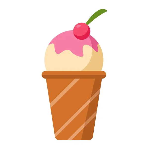 Helado Plano Clipart Vector Ilustración — Vector de stock