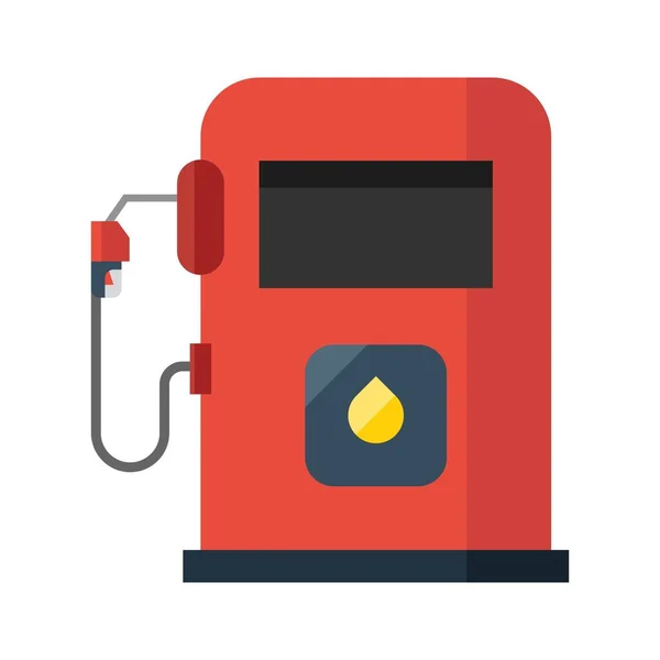 Benzine Pomp Platte Clipart Vector Illustratie — Stockvector