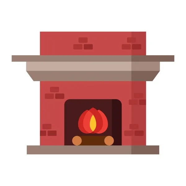 ホーム暖炉フラットクリッパーベクトルイラスト — ストックベクタ