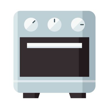 Mutfak gereçleri fırını düz clipart vektör çizimi