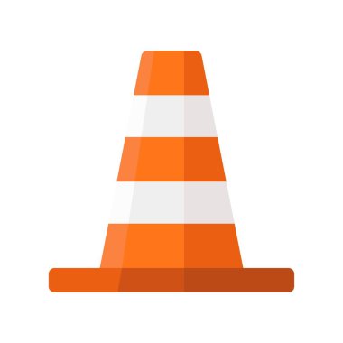 Trafik konisi düz clipart vektör çizimi