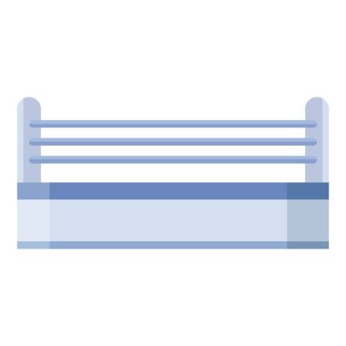 Boks maçı arenası düz clipart vektör illüstrasyonu