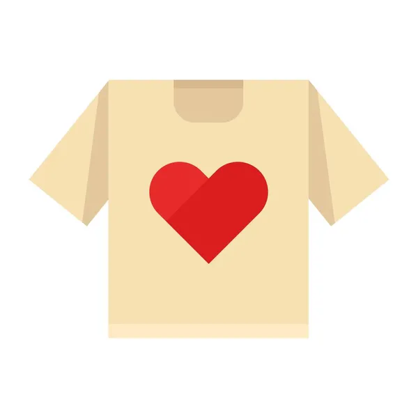 Shirt Heart Flat Clipart Vector Illustration — Stock Vector