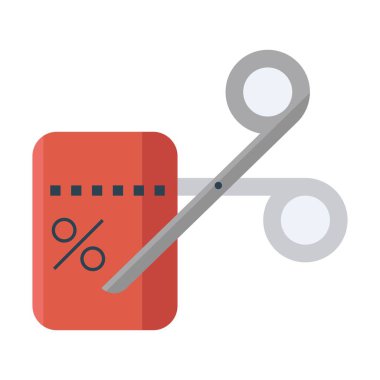 kesme kuponu düz clipart vektör çizimi