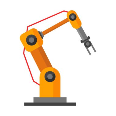 Sanayi robotu düz Clipart vektör çizimi