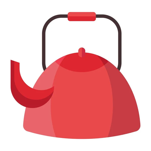 Tea Pot Flat Clipart Vector Illustration — Stock Vector